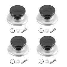 4er Set Ersatzgriffe Für Glasdeckel, Kunststoff & Edelstahl