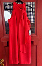 Vestido midi halter sin mangas naranja Vince Camuto para mujer talla 6 nuevo con etiquetas