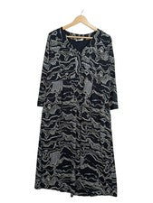 Vestido casual mujer Adini talla 40 L negro estampado escote en V