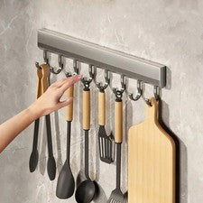 Gancho de cocina montado en la pared de aluminio soporte de almacenamiento de toallas para utensilios