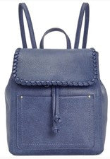 Mochila Style & Co Whip-Stitch para mujer talla única azul luz de luna a presión magnética