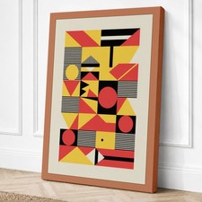Impresión en lienzo geométrico de ritmo angular arte de pared decoración del hogar listo para colgar