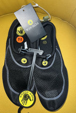 NUEVO BODY GUANTE HOMBRE 11 BEACHCOMB AQUA CALCETÍN ZAPATOS SIN CORDONES AGUA TOBOGÁN AMARILLO NEGRO