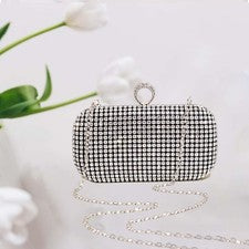 Brillante Rhinestone Mujer Bolso de Noche con Cadena Desmontable, Duradero, Elegante,