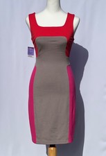 Nuevo con etiquetas Vestido Vaina Yoana Baraschi Coral/Beige U/Rosa 10D01 Para Mujer Talla 0/2