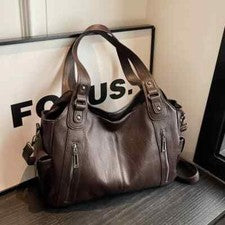 Elegante Bolso de Hombro de Cuero PU - Bolso de Mano de Moda y Amplio para Mujer