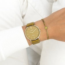 Oozoo Reloj De Pulsera Para Dama Vintage Analógico De Cuero Verde Oliva UOC20327