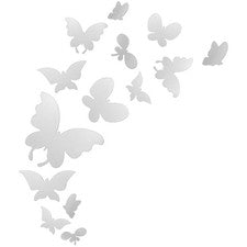 Paquete de 3 calcomanías plateadas para arte de pared reutilizables Ps espejo pegatinas para decoración elegante del hog