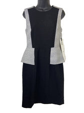 Vestido Vaina Calvin Klein Colorblock Sin Mangas Para Mujer Talla 6 Nuevo Con Etiquetas $134