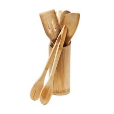 Utensilios cocina Set de cucharas de madera ligero duradero 7 piezas decorativo
