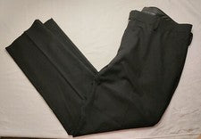 Pantalones de vestir para hombre Nordstrom Rack negros lisos frente plano poliéster rayón 38x32 nuevos sin etiquetas