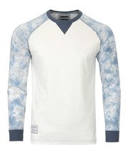 Camisa raglán manga larga cuello redondo ZIMEGO para hombre con bloques de color manga tie dye