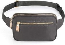 Riñonera para mujeres hombres Moda Diseñador Pecho Cintura Paquete Cadera Bumbags Gris Oscuro
