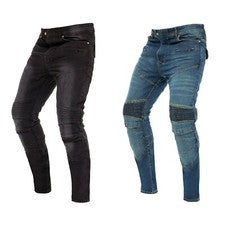 Pantalones de mezclilla de moto para hombre reforzados con forro de protección de aramida