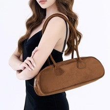 Bolso de hombro de gamuza East West para mujer "estilo Le Teckel"