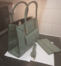Bolso de mano para mujer Bolso de trabajo Bandolera Cuero PU Medio Hombro Verde.