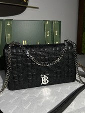 Bolso mediano Burberry Lola cuero granulado negro PVP £1850 nuevo