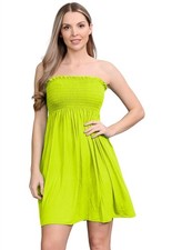Mini Vestido Para Mujer Amarillo Neón Transparente Bandeau Tetas Tubo Pequeño 8-10 MAY728