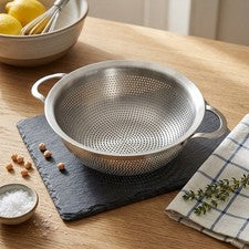 Tamiz de rejilla de acero inoxidable de doble mango 22,5 x 18,5 cm para cocina