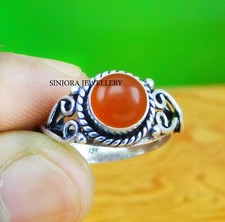 Anillo de regalo hecho a mano con piedras preciosas de cornalina 925 talla 5 a 10 de EE. UU.
