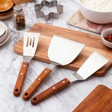Espátula de Cocina Juego de 3 Piezas con Mangos de Madera 24 7 cm