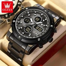 Reloj Pulsera OLEVS Hombre Impermeable Militar Analógico Digital Cronógrafo Regalo