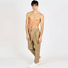 Pantalones de algodón de lujo JUNLI HIGH RISE para hombre talla grande/50 algodón nuevos con etiquetas
