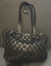 Cartera de cuero NEGRA para mujer cubierta de red grande bolso shopper Vera Wang