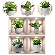 4 pegatinas autoadhesivas de pared para macetas decoraciones para el hogar