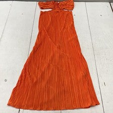 Maxi Vestido Bandeau Corte Estilo Acordeón Naranja Shein Para Mujer Talla Grande NUEVO