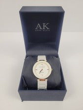 Reloj Mujer Anne Klein 33mm Blanco Cerámica Diamante Blanco 7.25" Necesita Batería