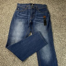 Pantalones de mezclilla True Timber para hombre 32x32 azul recto 100 % algodón nuevos sin etiquetas