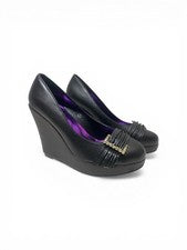 Damas Niñas Zapatos Tacones Altos Cuña Plataforma Inteligente Diamante Hebilla Nuevos