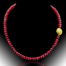 Collar de rubí cadena con cuentas de metal dorado collar de mujer Bailysbeads® NH051
