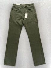 Pantalones de mezclilla elásticos verdes Warp + Weft ORD Chicago rectos para hombre 28x32 nuevos con etiquetas