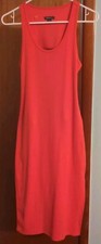 Vestido ajustado sin mangas Wild Fable naranja acanalado espalda abierta para mujer talla mediana
