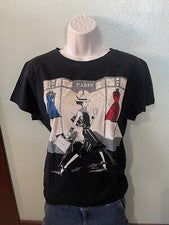 Nueva Camiseta Vinizbena Paris Moda Dama Mujer Negra Talla 3XL