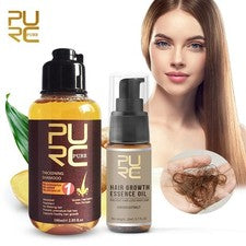 Champú PURC jengibre productos de crecimiento rápido del cabello hombres mujeres suavizando el crecimiento del cabello