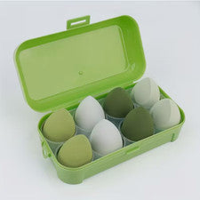 4/8 piezas Esponja de Maquillaje Sin Látex Huevo de Belleza con Caja de Almacenamiento, Uso en Húmedo y Seco