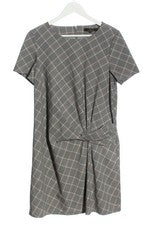 next Tailoring estampado a cuadros vestido de verano manga corta cuello redondo gris claro 40