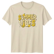Camiseta Summer Vibes Mujer Limón Guinga Retro Temporada Verano Vacaciones Regalo