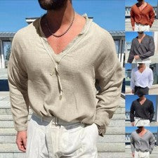 Camiseta básica lisa calce regular para hombre Moda Con cordones Camisetas deportivas informales