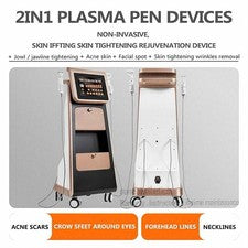 Máquina de pluma de plasma de fibroblastos 2 en 1 microcorriente R-F cuidado facial de la piel estiramiento facial