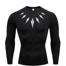 Camisa de compresión de manga larga para hombre estampada deportes acuáticos protección contra erupciones