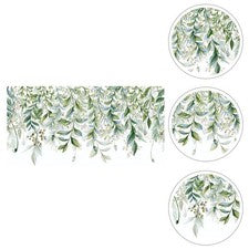 2 Piezas Pegatina de Pared PVC Decorativa Hoja Verde Patrón Papel de Pared para Decoración del Hogar