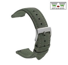 Correa de reloj Easy-Klick Canvas-Nylon Textil Modelo Astoria Verde 21 mm