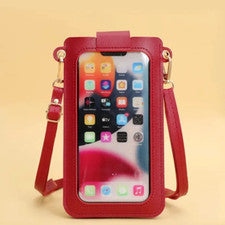 Bolso Bandolera RFID para Mujer Cuero Suave Pantalla Táctil Teléfono Billetera Cartera de Viaje