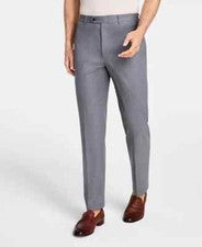 $98. Pantalones de vestir Michael Kors de rendimiento de ajuste clásico plateados Drey 32W 32L para hombre