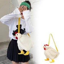 Bolso Bandolera con Forma de Pollo Cremallera Moda Lindo Gallina Felpa Novedad Hombro