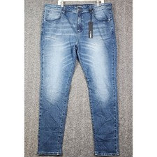 Pantalones de mezclilla ajustados romanos de moda Nova para hombre 40 azules lavado medio RH1114181